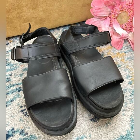 Dr. Martens Voss Ankle Strap Sandals Black Leather Size 9 - Picture 3 of 10